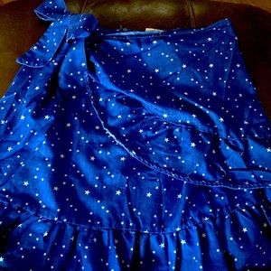 EUC! FANTASTIC BLUE STAR RUFFLED SKIRT, SIZE M